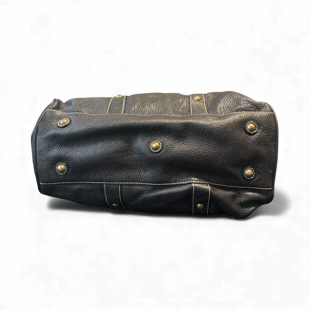 J. Crew Collection Brown Leather Shoulder Bag with Gold/Brass Accents - Picture 5 of 8
